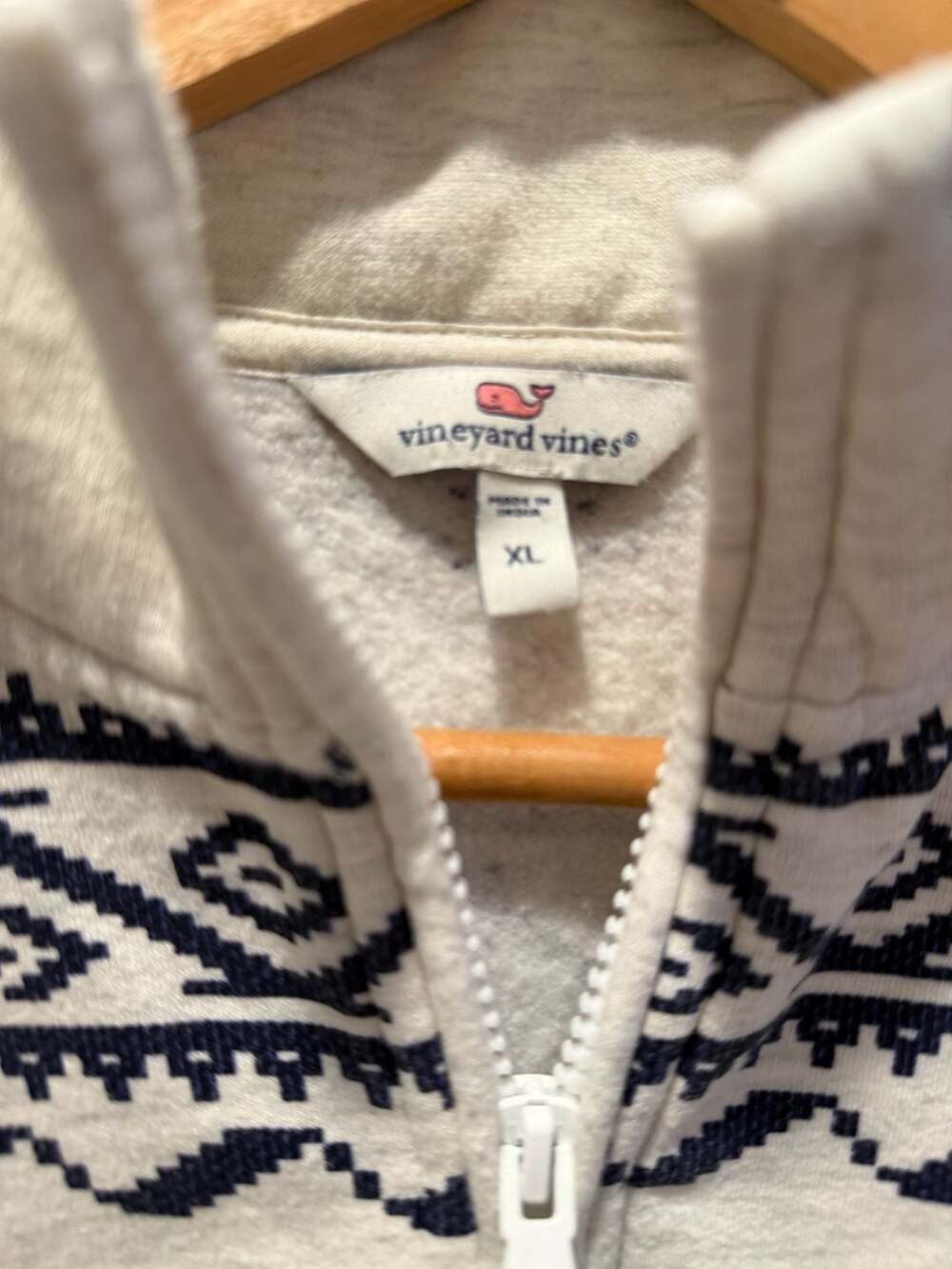 Vineyard Vines Fair Isle Dreamcloth Relaxed Quarter-Zip Shep Shirt Size XL - Picture 3 of 4